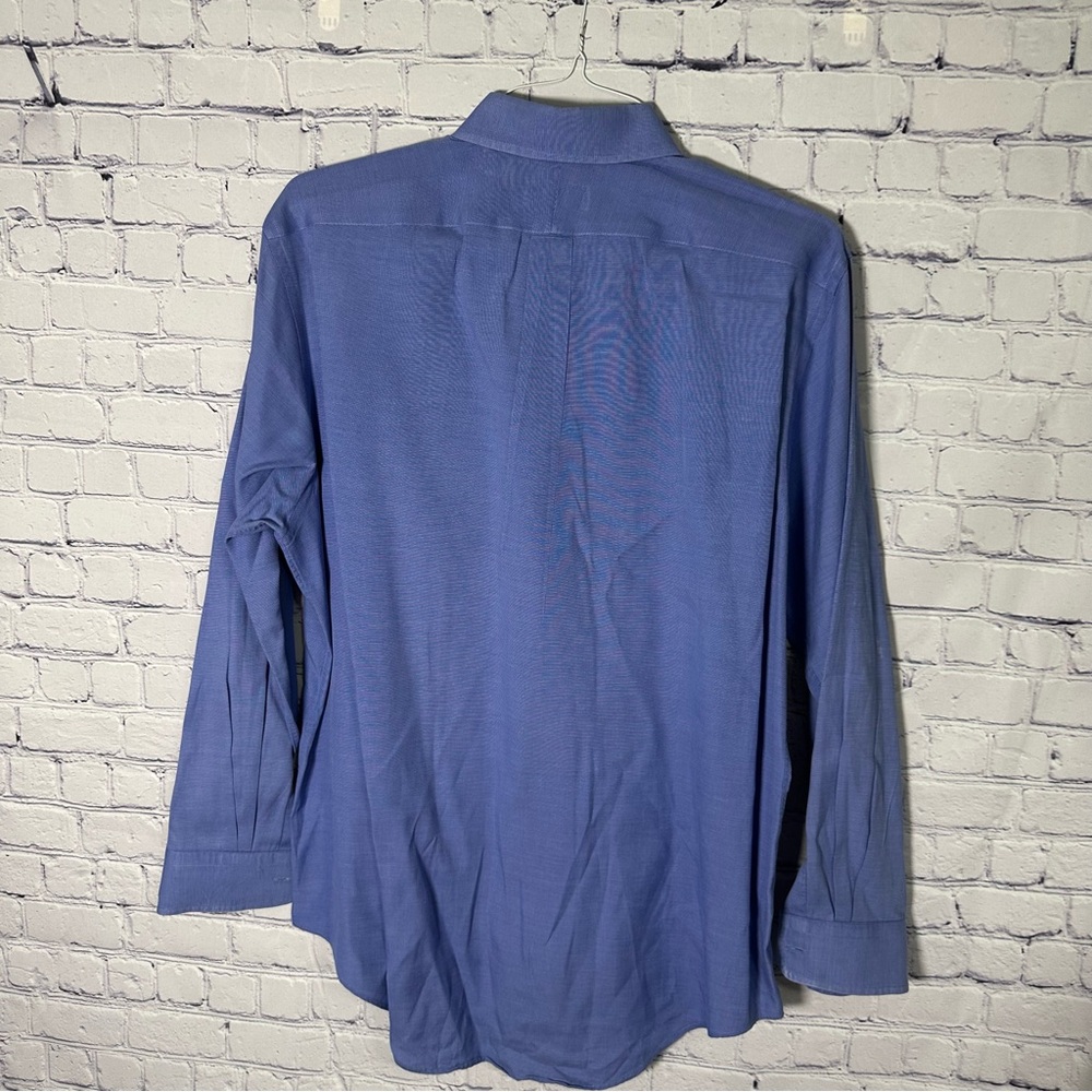 Lands' End Men's Classic Blue Dress Shirt - Picture 2 of 4